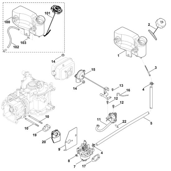 Picture of G - Carburatore, condotto carburante XT-800 (XT800-2052)